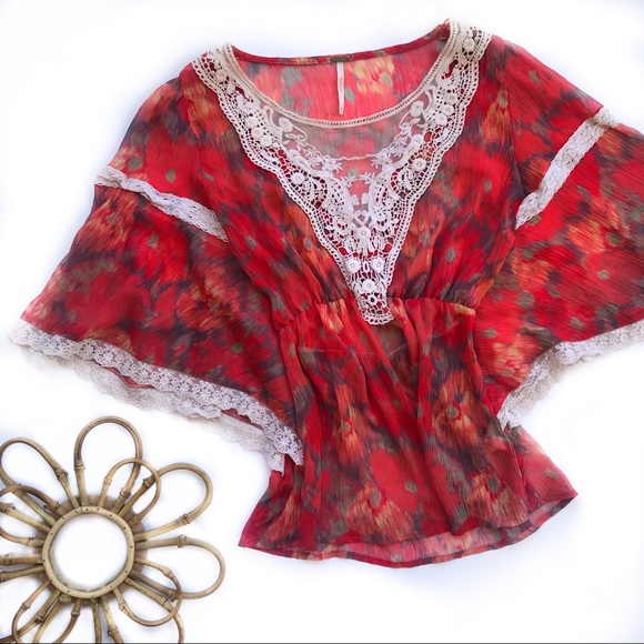 Free People Tops - LOWEST PRICE Free People watercolor butterfly top